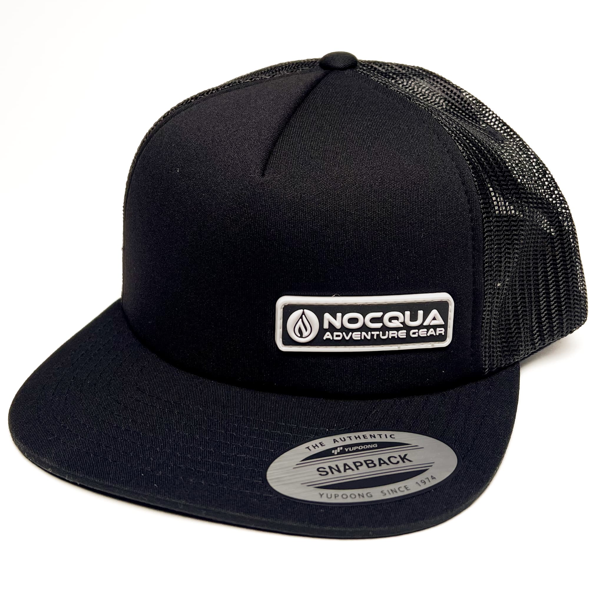 Nocqua Black Snapback Cap - Yupoong 5 Panel Flatbill