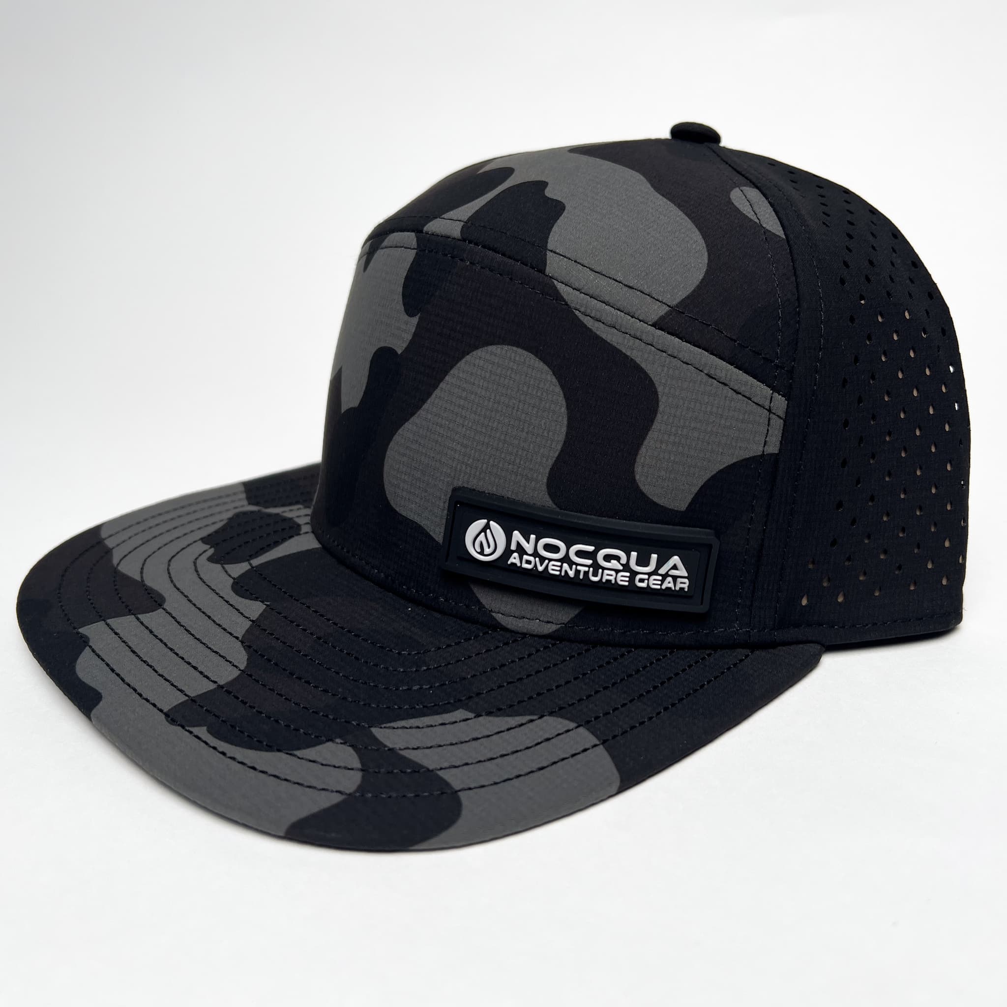 Nocqua Nameplate Snapback 6 Panel Black Grey Camo