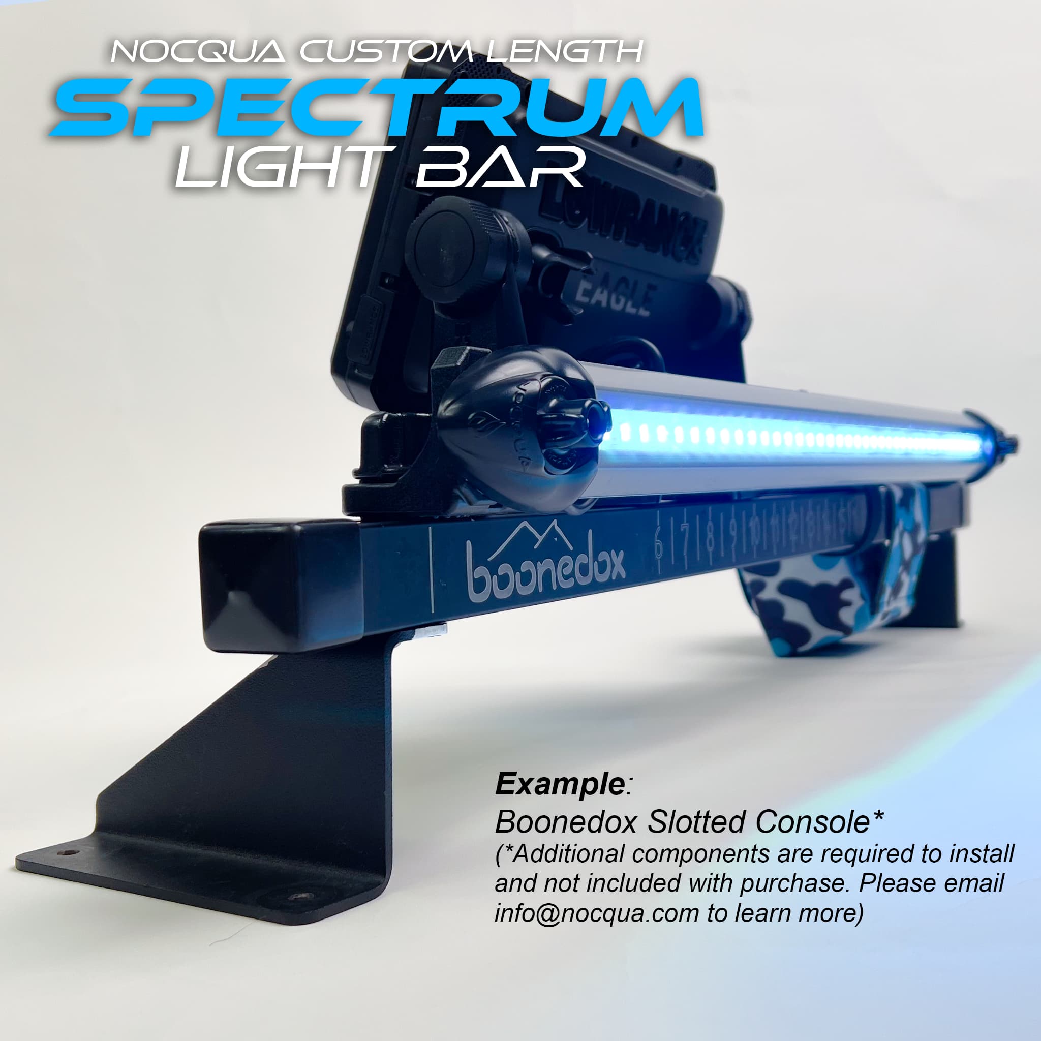 Nocqua Custom Length Spectrum Light Bar on Boonedox Slotted Console Example A